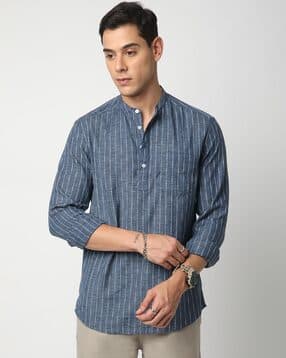 vastrado Men Stripes Short Kurta-picture-21
