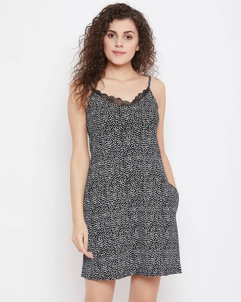 Clovia Micro Printed Nightdress