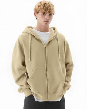 ajio mens ecru hoodie