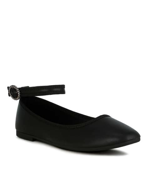 Women Pointed-Toe Ballerinas with Ankle-Strap
