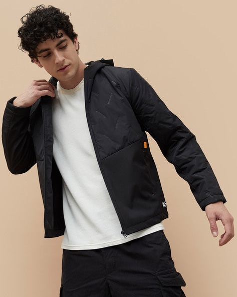 Men Zip-Front Jacket with Insert Pocket