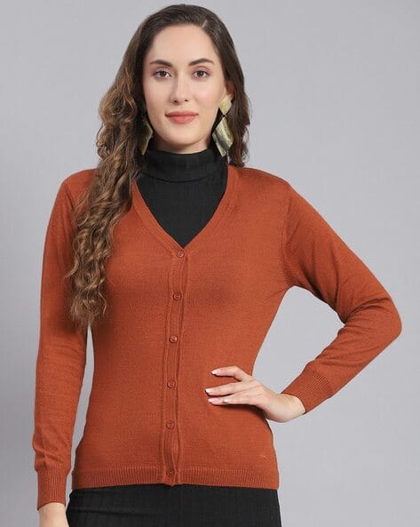 Monte Carlo Ladies Cardigan Buy Rust Sweaters Cardigans For Women