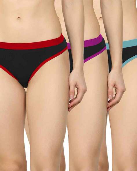 CUMSIN Pack of 3 Women High Rise Briefs with Elasticated Waist