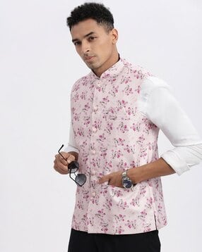 showoff Men Floral Print Slim Fit Nehru Jacket-picture-19
