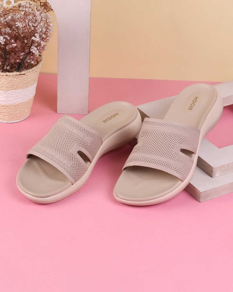 Mochi Women Knitted Open-Toe Slides