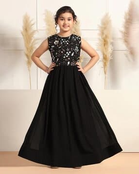 fashion dream Girls Embroidery Fit and Flare Dress-picture-13
