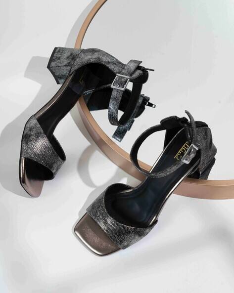 INC 5 Women Square-Toe Heeled Sandals with Buckle-Closure