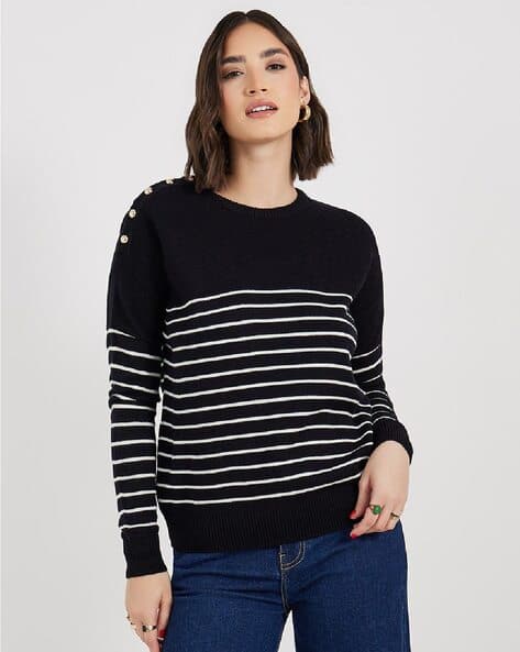 Buy Black Sweaters Cardigans for Women by Styli Online