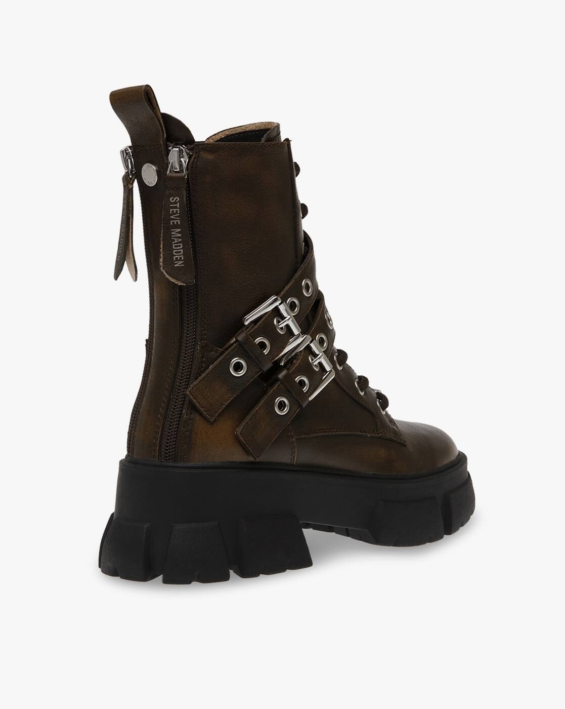 Biker Boots Steve Madden Brown Leather Boots Buy Brown Boots For