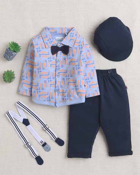 Boys Geometric Print Suit Set