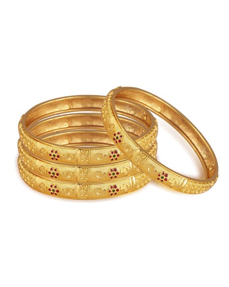 Women Set of Gold-Plated Bangles