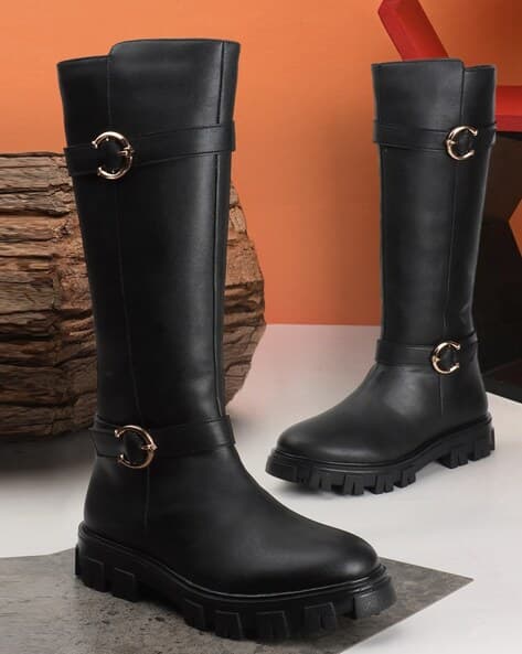 Women Round-Toe Mid-Calf Length Boots