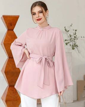 gg style Women High-Neck Top with Belt-picture-0