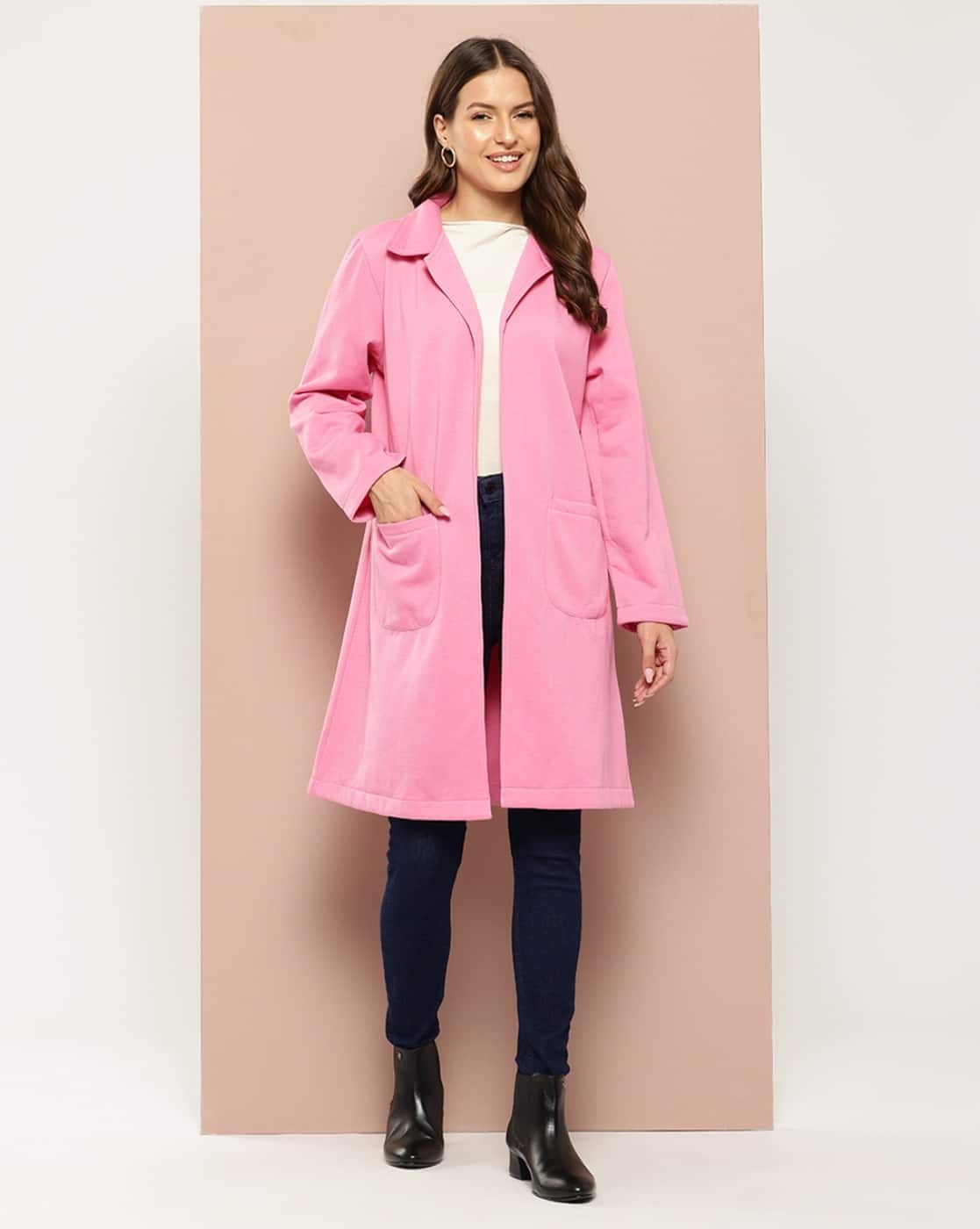 BLAMINKジャンパー38ピンク Buy Qurvii Women Long Blazer Jacket Online | Ajio.com