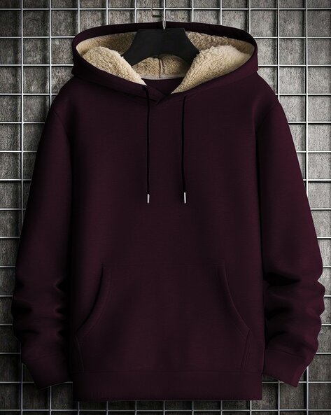 Men Regular Fit Hoodie with Kangaroo Pocket