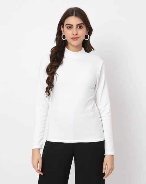 Buy WOMENSTER Women Slim Fit High-Neck Top Online | Ajio.com