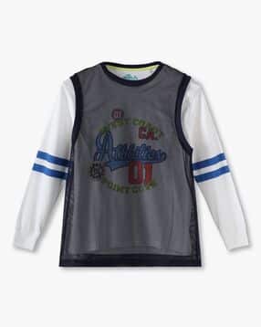 point cove Boys Typographic Print Relaxed Fit Round-Neck T-Shirt-picture-34