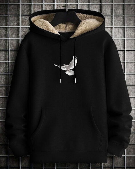 Men Self design Hoodie