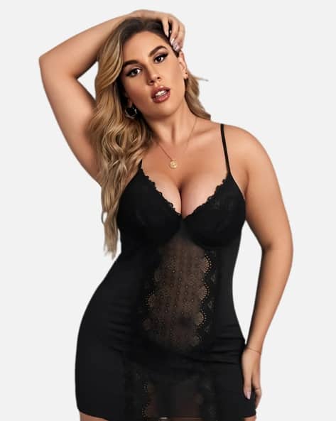 Night Dress Plus Size Black Babydoll Dress Buy Black - Main Image