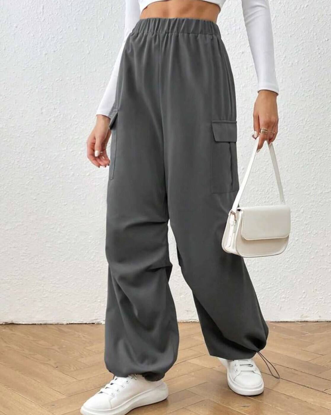 パンツ Y-3 dark gray buggy slacks Buy Grey Trousers & Pants for Women by Next One Online | Ajio.com
