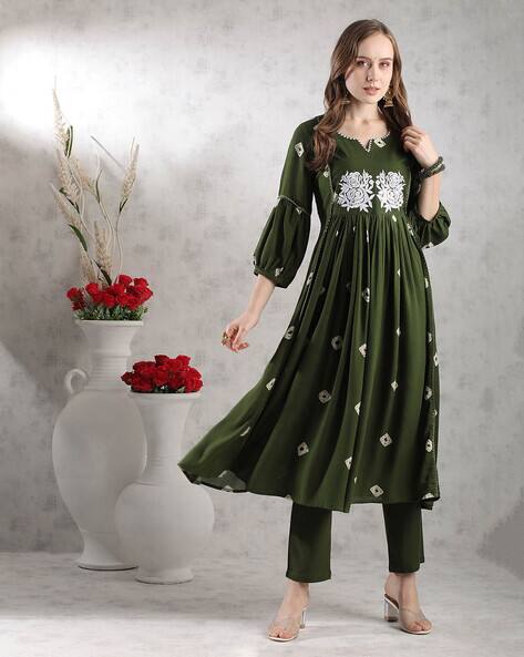 GOSRIKI Woman Embroidery Anarkali Kurta Set