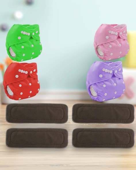 Kritiu Pack of 4 Cotton Reusable Diapers