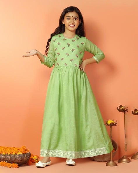 Buy Parrot Green Dresses & Frocks for Girls by FASHION DREAM Online |  Ajio.com