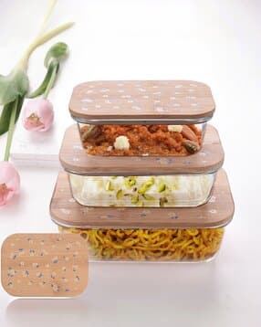 umai Pack of 3 Borosilicate Glass Kitchen Containers with Bamboo Lid-picture-41