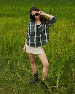 campus sutra Women Checked Oversized Shirt-picture-19