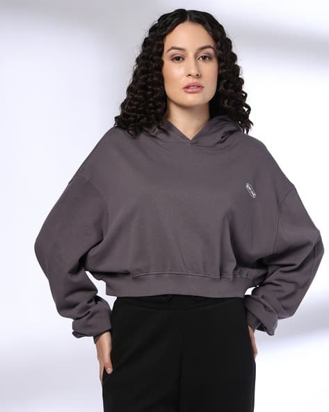 UG Apparel Women’s Work From Home Hoodie - Heather Grey Cozy Knit Tunic With Invisible Pockets