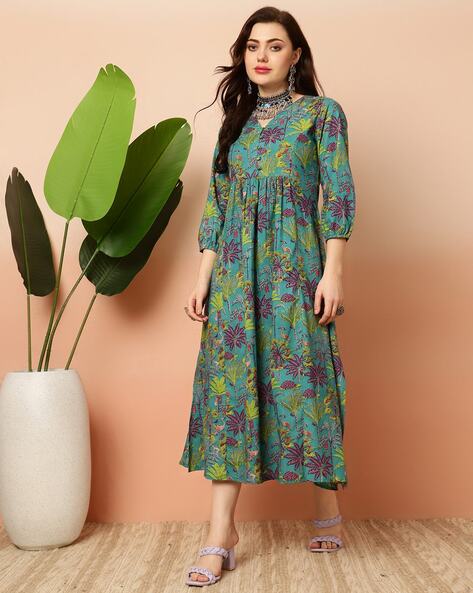 Women Floral Print Fit & Flare Dress