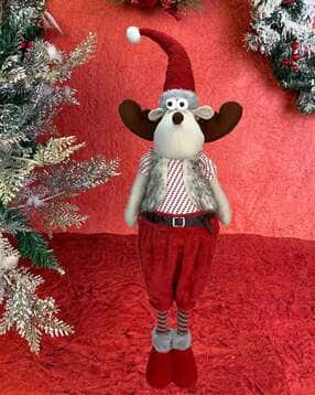 Polka-Dot Foldable Tall Winter themed Mr.Reindeer self standing Christmas Table Decor-image-29