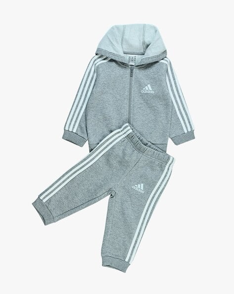 Buy Adidas Kids Boys Heathered Hoodie Joggers Set Grey Color