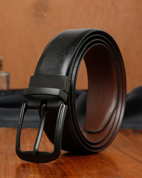 Men Texture Leather Reversible Belt