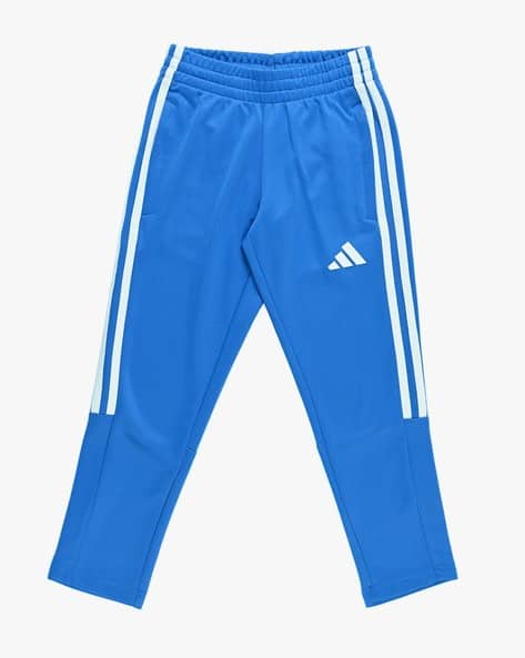 Boys Striped Straight Track Pants with Insert Pockets - Main Image