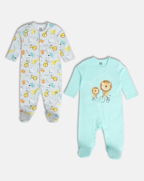 mini klub Boys Pack of 2 Printed Cotton Sleepsuits-picture-31