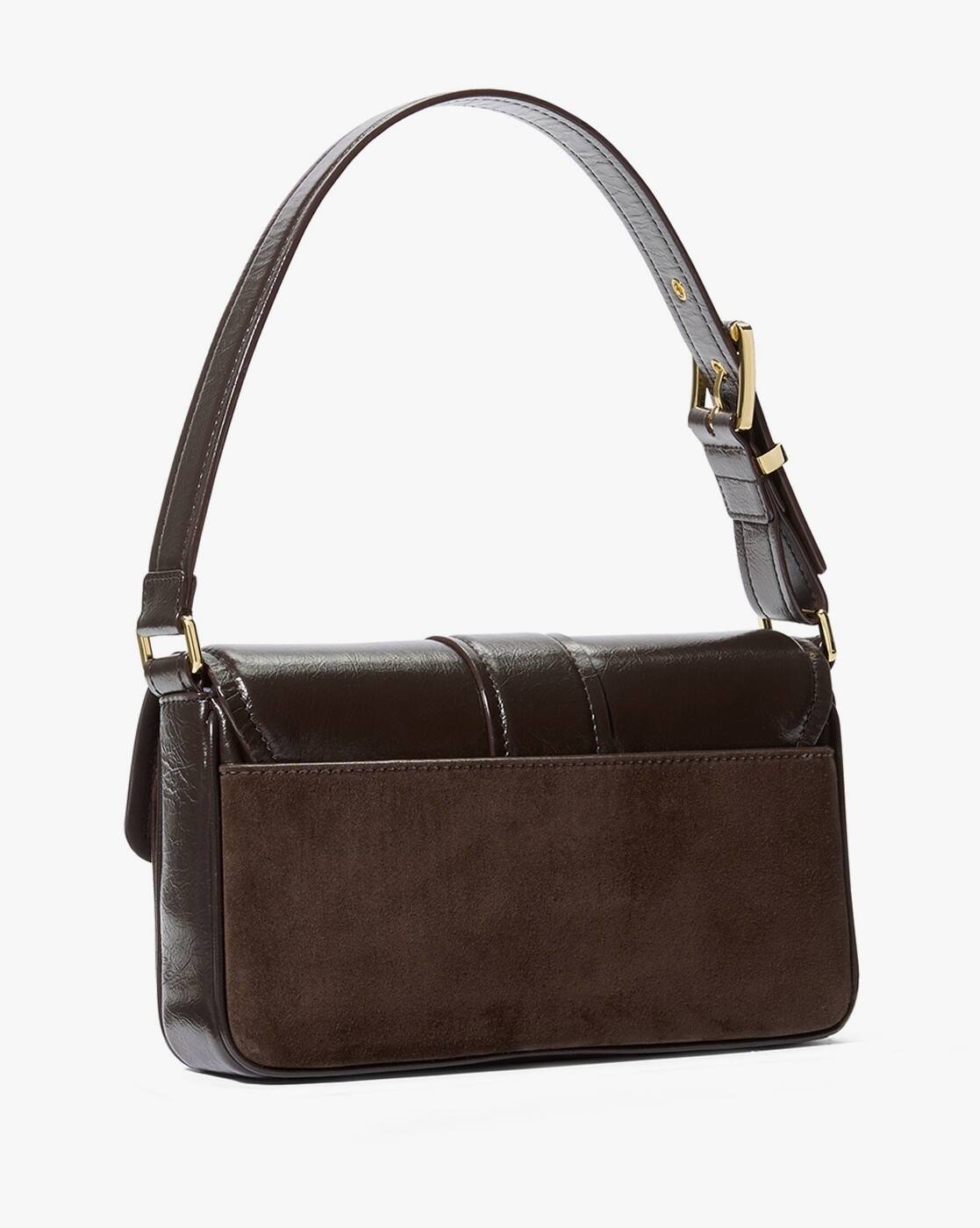 Buy Michael Kors Colby Medium Crackled Leather and Suede Shoulder