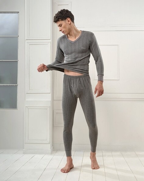 Striped Knitted Thermal Set