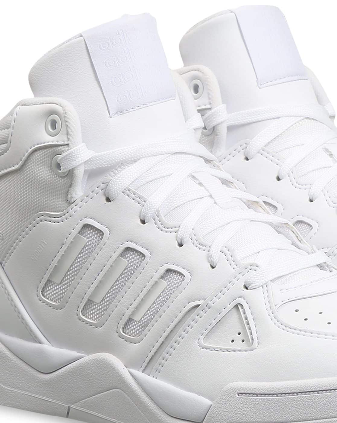 all white mid top adidas
