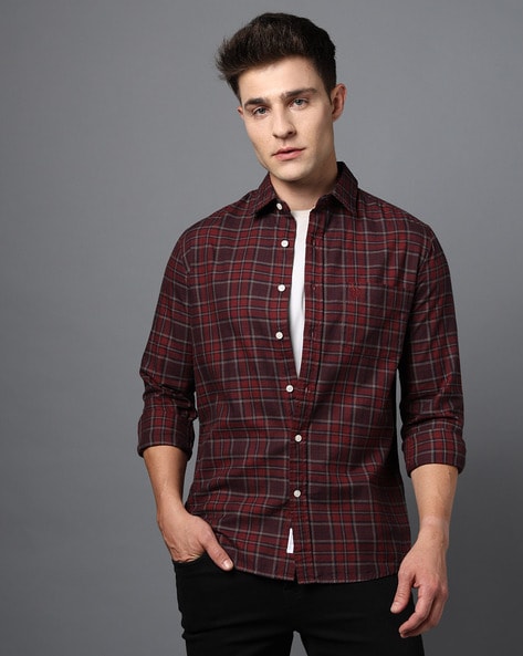 Men Checked Tailored Fit Shirt