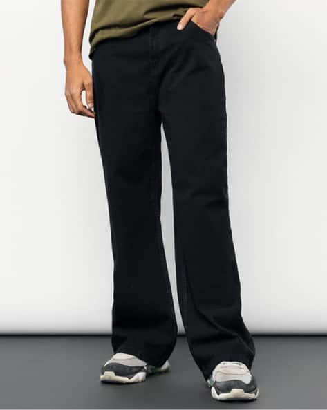 Men Wide-Leg High-Rise Baggy Clean Jeans