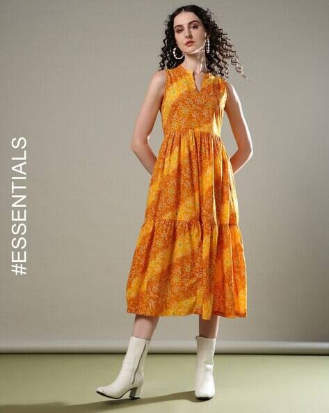 Nyrika Women Bandhani Print Tiered Dress