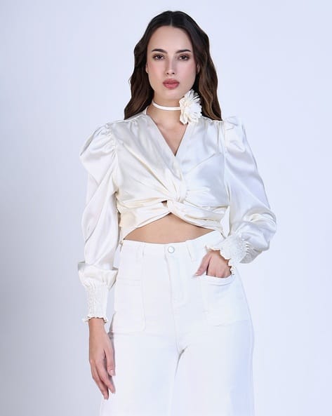 Buy Cream Tops for Women by SHOWOFF Online