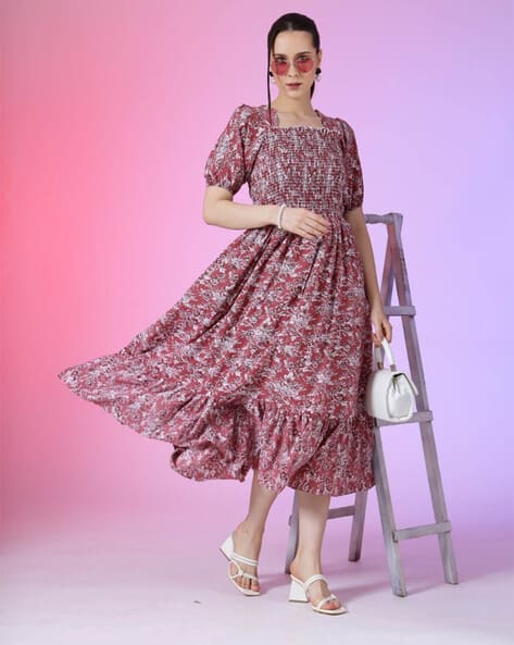 Jash Creation  Woman Regular Fit Abstract Dress