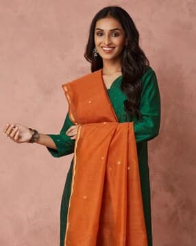 fabindia Women Cotton Silk Blend Dupatta-picture-24