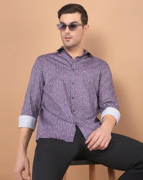Men Self-design Slim Fit Shirt