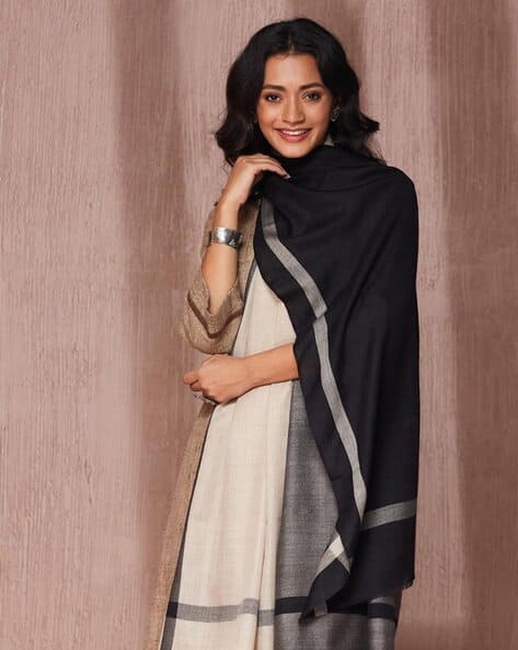 Women Wool Blend Woven Shawl