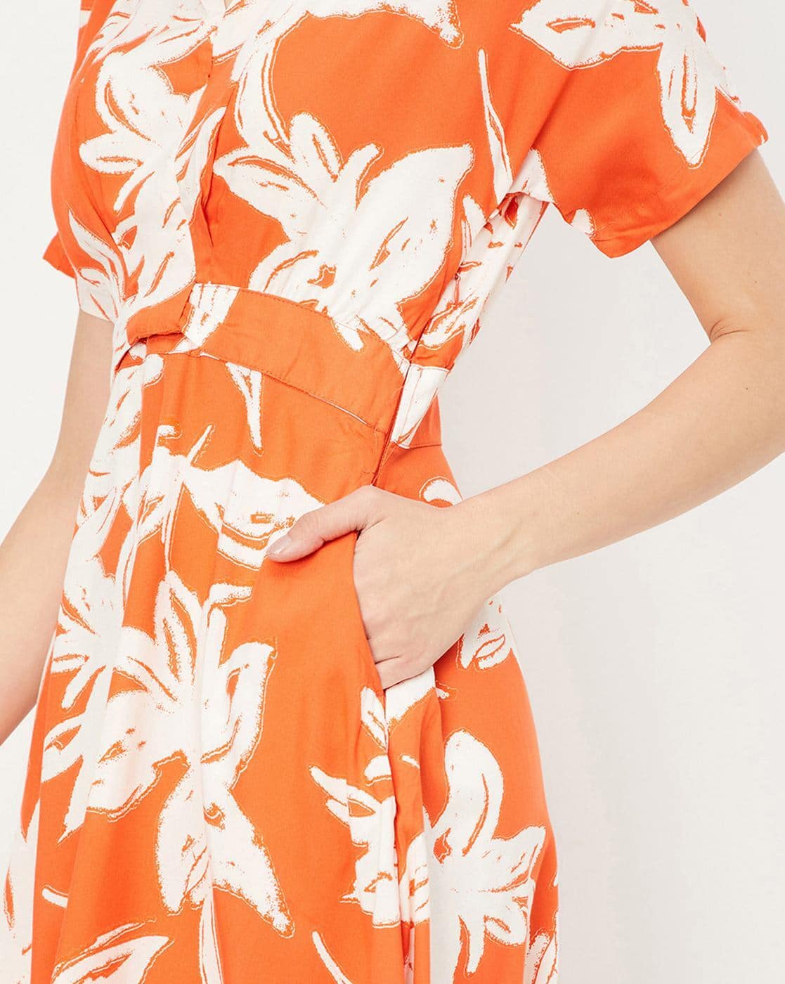 Women Printed Midi Fit Flare Dress