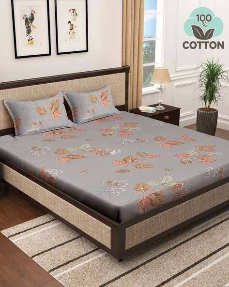 KLOTTHE Double Bed Sheet With Pillow Covers