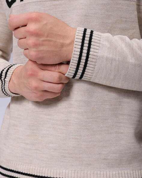 Light Beige Knit Beige Sweater TEXTURED KNIT SWEATER